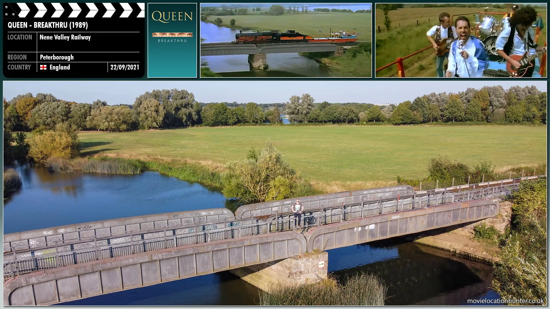 Filming location photo, shot in England, for Queen - Breakthru (1989). Scene description: Queen - Breakthru (1989)