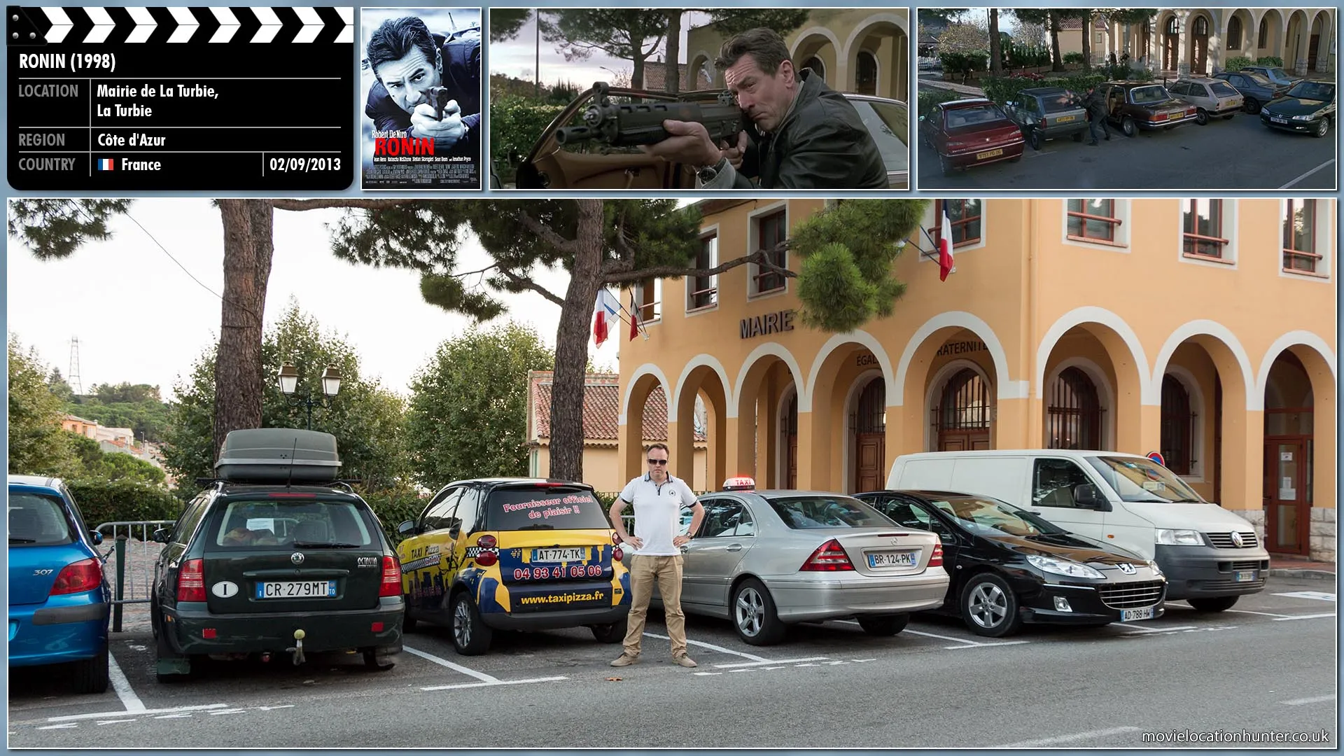 Filming location photo, shot in France, for Ronin (1998). Scene description: Deirdre's team ambush the convoy at La Turbie.