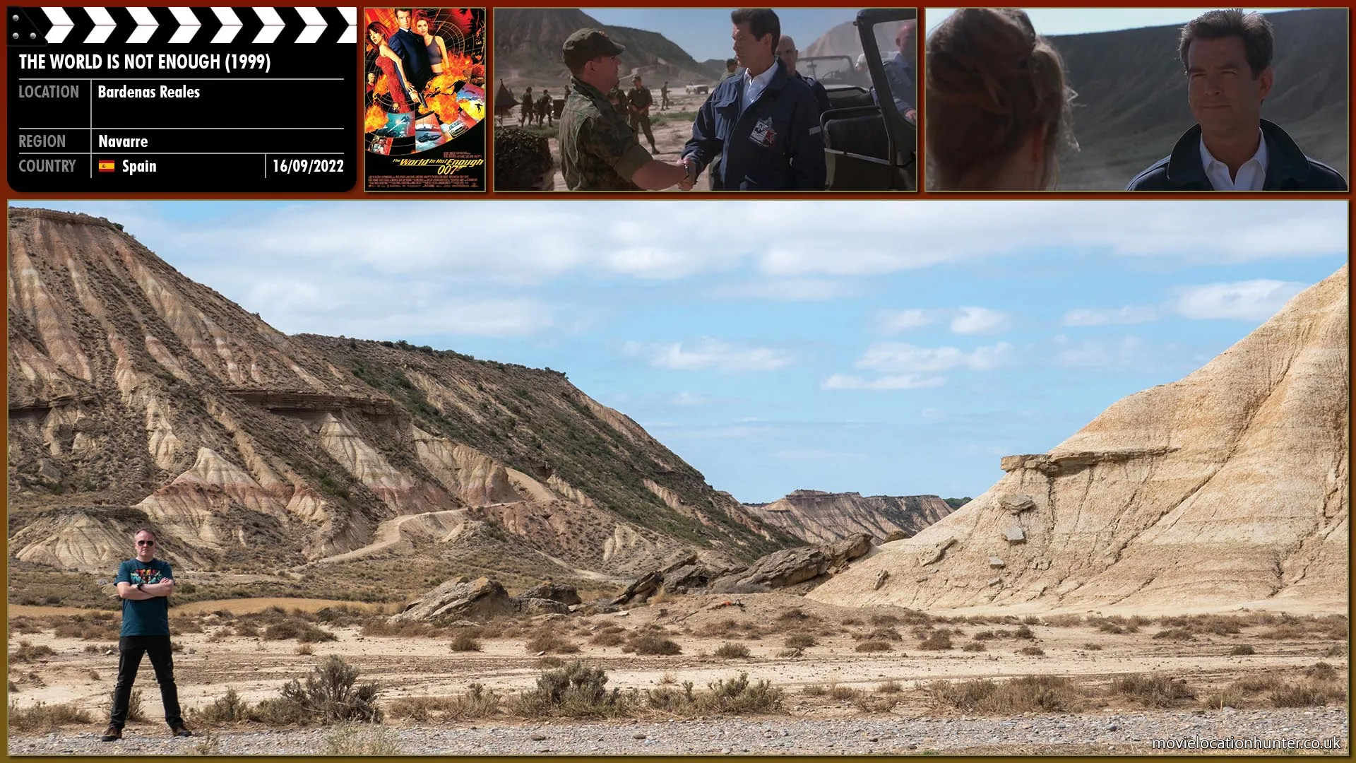 Filming location photo, shot in Spain, for The World Is Not Enough (1999). Scene description: Posing as a Russian nuclear scientist, Bond meets American nuclear physicist Dr. Christmas Jones (Denise Richards).